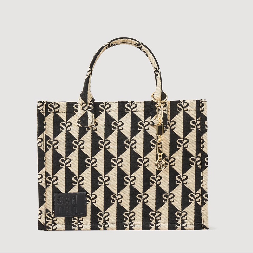 NEW WITH TAG SANDRO Monogram Large Book Tote